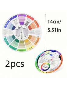 1pc Circular Color Wheel Card, Decor For Desk, Art Painting Color Matching, Learning, Art Gallery Color Tool - Multicolor - View 12
