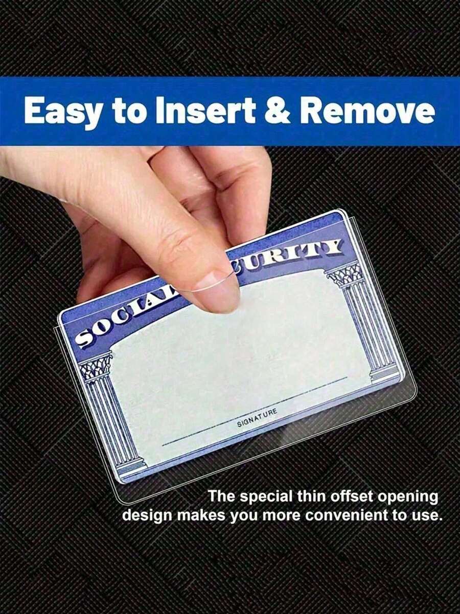 Transparent PVC Waterproof Medical/Credit Card, Business/Social Security Card Protector - Clear Vinyl Plastic Card Sleeve, Suitable For Insurance Card, Social Security Card, Metro Card, Driver's License Or Credit Card - Multicolor - View 1