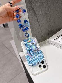 Disney Has Authorized, Phone Case - Chain Set, The Stitch Lilo & Stitch 3D Phone Case Plus A Silicone 3D Stitch Bracelet With Metallic Ring Removable Bracelet, Stitch And Angel Pattern, Compatible With Iphone17/16/15/14/13/12/11/XS/XR/X Plus Pro Max, A Stylish Cartoon Phone Case, The Perfect Gift Choice, Phone Protection, Durable Phone Cover, Great Gift For Friends And Family. - trắng - Xem 5