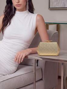 FOREVER MIYIN 1 pièce Sac bandoulière de luxe à texture tissée pour femmes, élégant sac de soirée à coque rigide avec fermeture à baiser et chaîne métallique, sac carré élégant pour mariage, bal et fête pour femmes, sac carré de luxe pour mariée, cocktail et banquet, cadeau de la Saint-Valentin, cadeau de la Fête des Mères, cadeau de passage à l'âge adulte - Multicolore - Voir 10