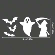 Nhãn dán Halloween cho nút bấm ô tô trống, nhãn dán ma mini, nhãn dán dơi, phụ kiện ô tô phong cách Gothic cho nữ, nhãn dán nút bấm bảng điều khiển - Nhãn dán trang trí - Xem 3