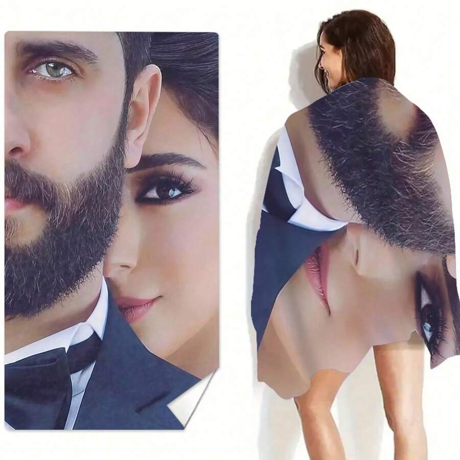 1pc Custom Photo/Logo Personalized Bath Towel - Quick-Dry Microfiber Suitable For Pool, Beach, Spa With Your Own Photo/Logo/Text/Logo Printing, Machine Washable Gift For Pets - Birthday, Christmas, Mother's Day Present - Multicolor - View 1