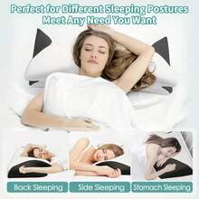 Butterfly Sleep Memory Neck Pillow Slow Rebound Comfortable Memory Foam Sleep Pillow Cervical Orthopedic Neck Massage Bed Pillow - 黑色 - 查看 10