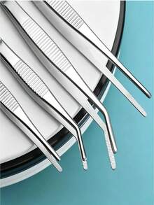 Straight And Curved Tweezers, Precision Non-Slip Tweezers, Suitable For Cooking, Aquarium, Beading, Electronic Repair - Multiple Styles - View 1