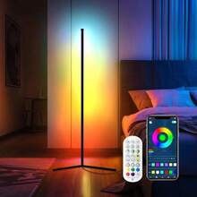 LED Wall Corner Lamp, USB POWERED RGB Corner Floor Lamp With APP,Remote Control And Timing Function Color Changing, 16 Million Colors & 68+ Scene Color Changing Ambience Light With Music Sync For Living Room, Bedroom, Gaming Room. - 黑色 - 查看 12