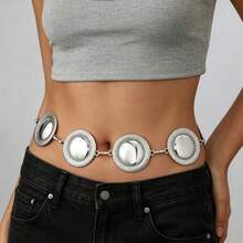 Metal Geometric Belt Waist Chain, Premium Sexy Body Waist Accessory, Waist-Cincher Belly Chain For Summer Beach Vacation And Party - Multicolor - View 7