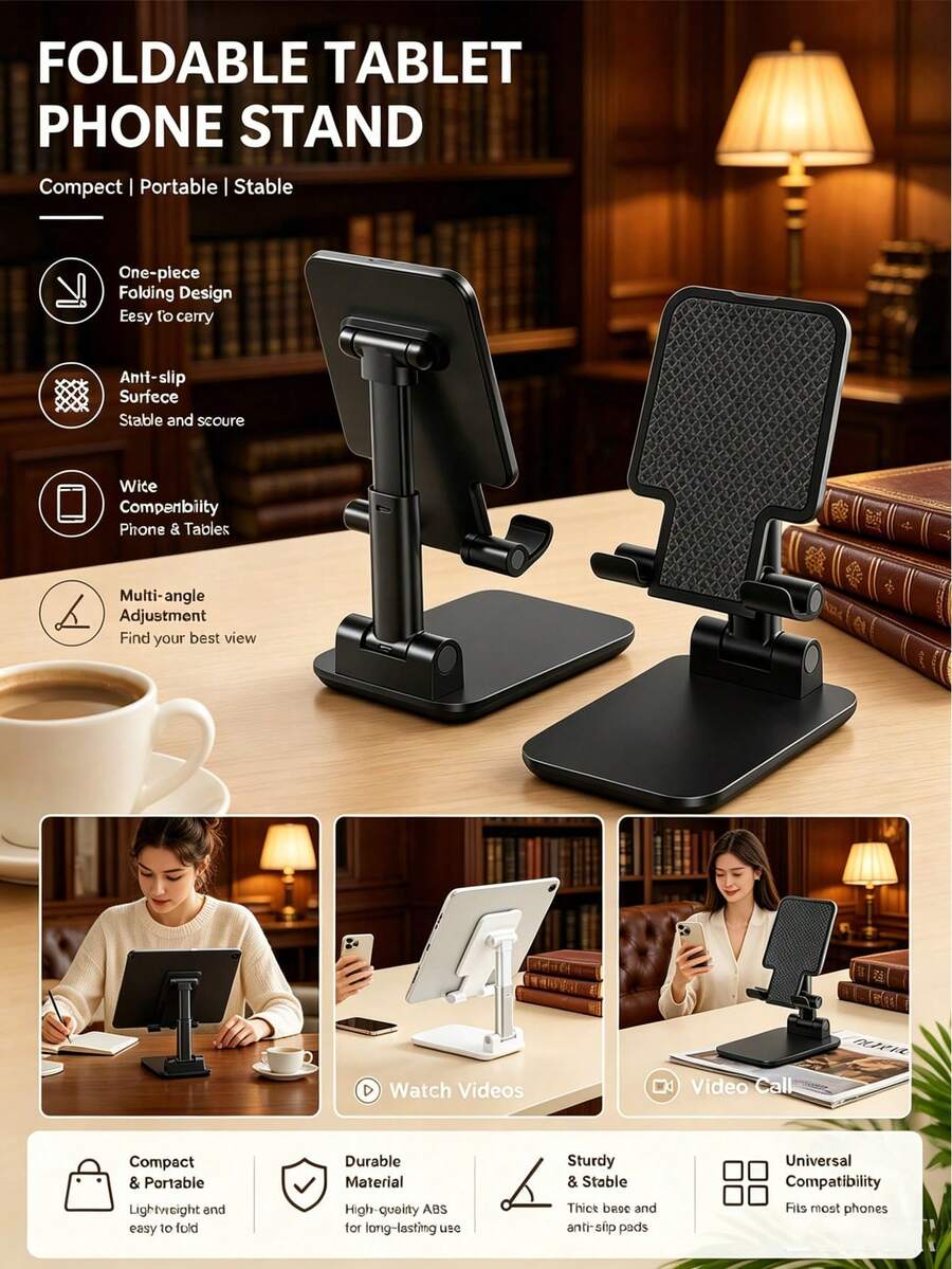 1pc Adjustable Height Phone Stand, Desktop Live Streaming Video Photography Tool, Multi-Functional Universal Desktop Holder - Multicolor - View 1