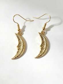 1 Pair Elegant Creative Minimalist Versatile Niche Design Crescent Moon Earrings Suitable For Women's Daily Wear - Gold - View 2