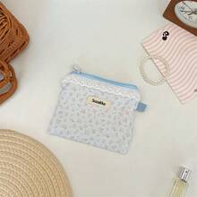Floral Lace Coin Purse, Fresh Earphone & Data Cable Storage Bag, Lipstick Makeup Pouch - Multicolor - View 13