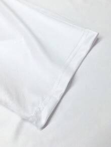 Camiseta de manga corta holgada para hombre - Estampado blanco con diseño de alas de ángel y cadena de Money, cuello redondo, estilo casual de verano, lavable aáquina, ropa de esti - Blanco - Ver 4