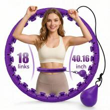 18-Section Weighted Adult Fitness Hoop, Suitable For Women, Smart Fitness Equipment With Larger Hoop Size - Red Violet - View 2