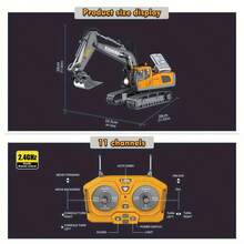 Remote Control Excavator, Dump Truck And Loader Toy Set, Suitable For Boys 6 Years And Above, Equipped With Metal Bucket And Lights, Ideal Gift For Children (Halloween/Christmas) - Multicolor - View 6