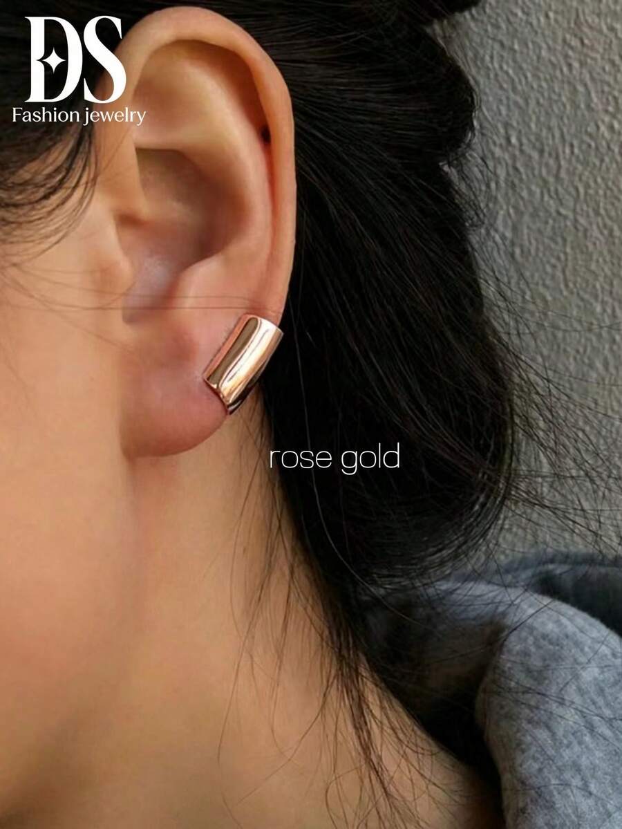 1pc Fashion Ear Cuff, Single Ear Accessory, Personalized Minimalist Style For Women And Couples, Suitable For Daily Wear