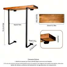 Questo porta asciugamani da bagno presenta un ripiano in legno e un design minimalista. Ha capacità per asciugamani di diverse dimensioni ed è ideale per spa, saloni di bellezza e piccoli bagni. - Castano - Visualizzare 2