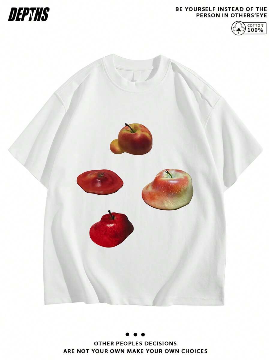 Cute Y2K Summer Top. 1 Pack. Cute Y2K Summer Top. 100% Cotton. Creative And Original Pattern, Crew Neck, Short Sleeve, Pure Style Top, T-Shirt For Daily Leisure At Home, Wearable Inside And Out. Perfect For A Casual Look. - 白色 - 查看 1