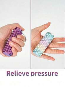Adult Stress Relief Hand Massage Toys, Help Relax Muscles And Relieve Stress, Portable 3D Printed Breathable Keychain Pendant Tactile Tool With Textured Bumps And Ventilation Holes, Suitable For Office, Travel, Outdoor, Back To School - A - View 4