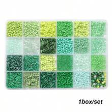 1 Box Of Rice Beads, Tube Beads,And Cat Eye Round Beads Combination Set, DIY Craft Beads Box Set - Pack Suitable For Jewelry Making,120g/Box,Small & Beads With Mixed Colors & Styles, For Earring Crafting, Rich Variety For Making Supplies,24-Grid Storage Box/Jewelry Making Kit/Loose Beads For Bracelets/Necklaces Crafts - Box - View 17