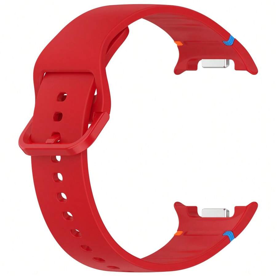 K-TOUCH Silicone Watch Band For Samsung Galaxy Watch 8, Classic Stitching Design Soft Replacement Strap, Breathable Sweat-Resistant Adjustable Wristband With Secure Buckle For Daily & Sports Use - Red - View 1