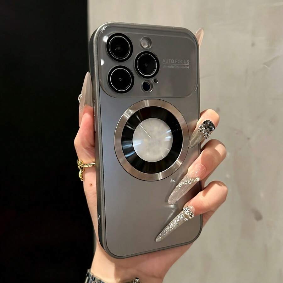Phone Case - Luxury Glassy Lens Protection Electroplated Magnetic Phone Case Compatible With Iphone 17 Pro Max 17 Pro 17 16 Pro Max 16 Pro 16 15 14 13 Cases Wireless Charging Shockproof Hard Back Cover - 銀色 - 查看 1