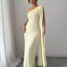 Vestido ajustado de color amarillo claro para mujer, elegante para primavera/verano - Rosa - Ver 6