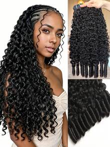 حزم شعر عذري مجعد بورمي طبيعي أسود 3C4A بنهايات حلزونية، غير معالج - Natural Black - مشاهدة 1