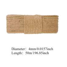 Rascador para Gatos de Cuerda de Sisal Natural, Juguete DIY, Protector de Muebles, Poste Rascador - Diseño de Árbol de Cuerda para Gatitos y Gatos - 4 mm-50 m - Ver 10