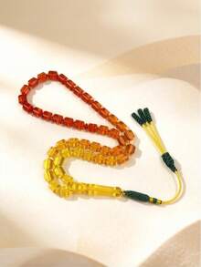 新款 45 顆穆斯林祈禱珠，幾何圓柱形 Tasbih，手工流蘇，耐用伊斯蘭 Misbaha，適合祈禱與虔誠修行 - 漸層色 - 查看 3