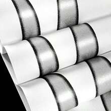 1 Roll White Striped Vinyl Wallpaper Modern 3D Water Ripple Thickened PVC Material Suitable For Living Room Bedroom Kitchen Home Decor Easy Installation DIY Simple Installation Sticker Cover Film Wallpaper 17.7inX39.3/118.1/196.8/393.8in - White - View 6