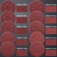 30pcs 150MM 6 Inch 6 Hole Hook And Loop Sanding Discs Random Orbit Sander Sandpaper 60/80/100/120/150/180/240/320/400/600 Grit - 紅色 - 查看 6