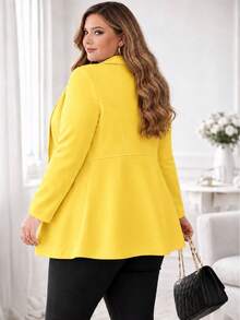 Plus Size Blazers - Yellow - View 2