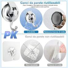 4 ganchos adhesivos, ganchos de pared, ganchos adhesivos, para baño, caravana, oficina y dormitorio, etc. - Ver 4