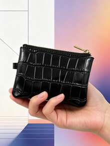 1pc Crocodile Patterned Coin Wallet, Women's Wallet, Lipstick Small Storage Bag, Coin Pocket Wallet, Small Zipper Card Bag, Coin Purse - Multicolor - View 13