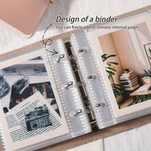 Vintage PU Faux Leather 3-Inch Mini Photo Album With Pocket Inserts, Mini Instant Photo Album, Portable 3-Ring Binder Album, Suitable For Small Cards/Cards/Mini Cards/Sports Cards/Fan Cards - Multicolor - View 1
