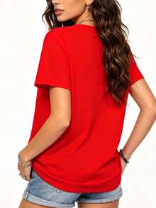 Women T-Shirts - Red - View 5