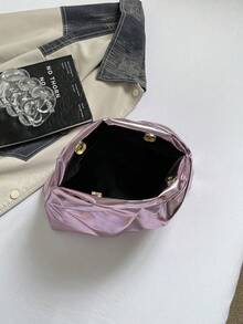 Plissierte einfarbige elegante wolkenförmige Clutch, personalisierte lässige Mode Nischendesign Handtasche für Frauen - Babypink - Übersicht 9
