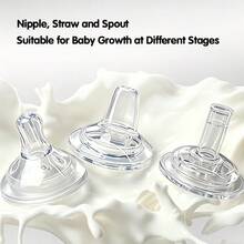 300ml 雲朵印花 PPSU 嬰兒餵奶瓶套裝，附加重吸管與手把，3合1可用於奶瓶、吸管杯與飲水嘴，滿足不同階段嬰兒需求，完美禮物讓餵食更輕鬆 - 彩色 - 查看 7