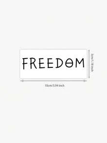 1 pieza Tatuaje temporal con patrón de palabra en inglés "FREEDOM" escrita a mano de estilo herbal simple y único, diseño de tatuaje realista, adecuado para viajes, festivales de música, juegos, regalos de graduación, dura de 7 a 14 días - Negro - Ver 6