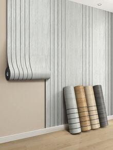 1 捲自黏式 PVC 條紋壁板 40*300CM/15.7*118.1in 加厚仿橡木紋壁紙板 3D 隔音壁板 適用於牆面與天花板 壁紙牆貼 牆面裝飾 房間佈置壁紙 撕貼式 - 灰白色 - 查看 9