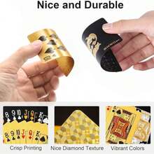 Bộ bài tây chống nước màu đen vàng, bộ bài poker nhựa bền dùng cho ảo thuật, trò chơi bàn tiệc, Texas Hold'em, biểu diễn ảo thuật, quà tặng giải trí gia đình - Xem 4