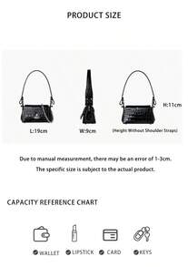 Vivienne Westwood Crocodile Pattern Embroidery Ladies Shoulder Bag 46030001W L0098 - 黑色46030001W L0098 - 查看 10