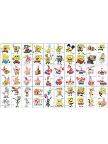 SpongeBob SquarePants 30Pcs Temporary Decorative Stickers Featuring Cute Cartoon Characters And Designs, Perfect As Party Favors And Fun Temporary Tattooss. - View 9