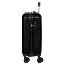 Safta | Kappa Cabin Suitcases Hard ABS+PC Hand Luggage, Security Lock With Key, Lined Interior With Mesh Pocket And Divider, Double 360° Wheels, Extendable Handle, Telescopic Handle - Black - View 3
