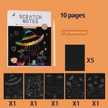 Juego de pintura para rayar para niños, colores mágicos del arco iris, pintura artística para rascar, libros de tarjetas, plantilla de educación temprana, juguetes de dibujo para chico - Príncipe Princesa - Ver 8