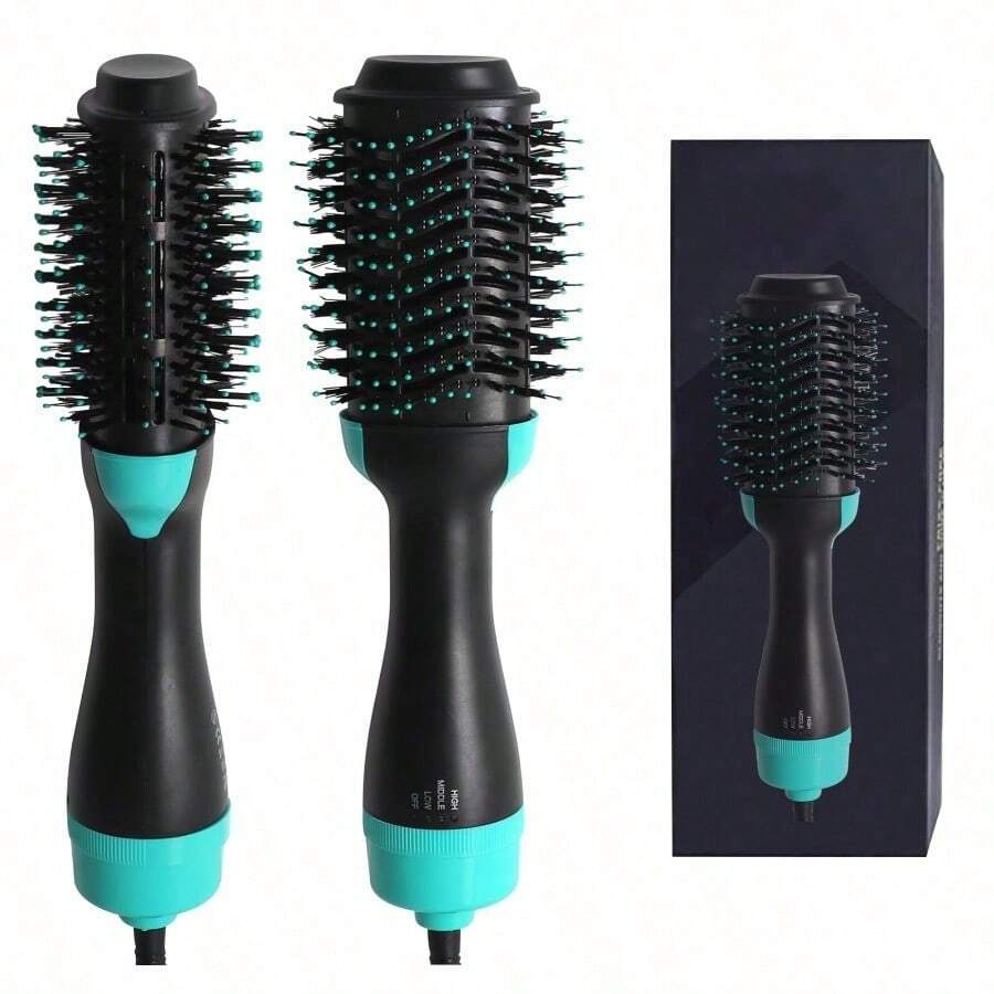 4-In-1 Hot Air Brush Hair Dryer Set | Curling, Straightening, Drying & Styling Tool With Rotating Ceramic Brush | Volumizer Blow Dryer Brush For Women | Ideal Birthday & Christmas Gift For Her | Salon-Style Results At Home - Green - View 1