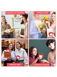 8 sets de tarjetas de agradecimiento con forma de manzana con temática de profesor, impresiones de mensajes de agradecimiento coloridos 'gracias profesor', incluye sobre, regalo del Día del Maestro, tarjeta de agradecimiento de graduación, envoltura de regalo de cumpleaños del profesor, saludo de regreso a clases o regalo grupal de la clase. - manzana - Ver 5