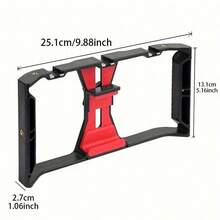 Adjustable Large Size Smartphone Photography Accessories With Tripod And Fill Light New Professional Smartphone Filming Stabilizer Frame Handheld Gimbal Camera Tripod Stand Suitable For Smartphone Video And Photo Shooting Birthday Anniversary Gift - Black - View 5
