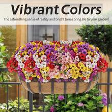 16 Bundles Outdoor Decorative Artificial Flowers, UV-Resistant Silk-Like Faux Daisy Plastic Fake Flowers Greenery, Suitable For Indoor And Outdoor Patio, Home, Door, Window Box Decoration, Multi-Color Summer Decorative Bouquet, 4 Colors Mixed - Multicolor - View 6