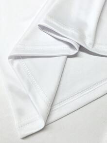 Camiseta de manga corta holgada para hombre - Estampado blanco con diseño de alas de ángel y cadena de Money, cuello redondo, estilo casual de verano, lavable aáquina, ropa de esti - Blanco - Ver 5