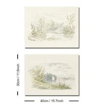 Bộ 1/2 tấm tranh in canvas phong cảnh đồng quê vintage mộc mạc có khung/không khung, hình cây cầu hồ trang trại phong cách Cottagecore, tranh treo tường trang trí hành lang lối vào, phòng khách, phòng ngủ, decor nhà hiện đại - A - Xem 17