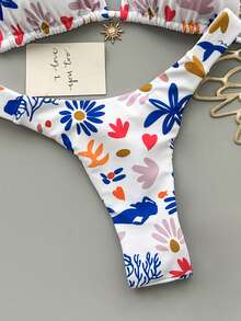2er Set lässiger, süßer, eleganter, sexy Bohemian Bikini mit Bindeknoten, Badeanzug für Strandurlaub und Reisen, Frühling/Sommer - Verschiedenfarbig - Übersicht 6